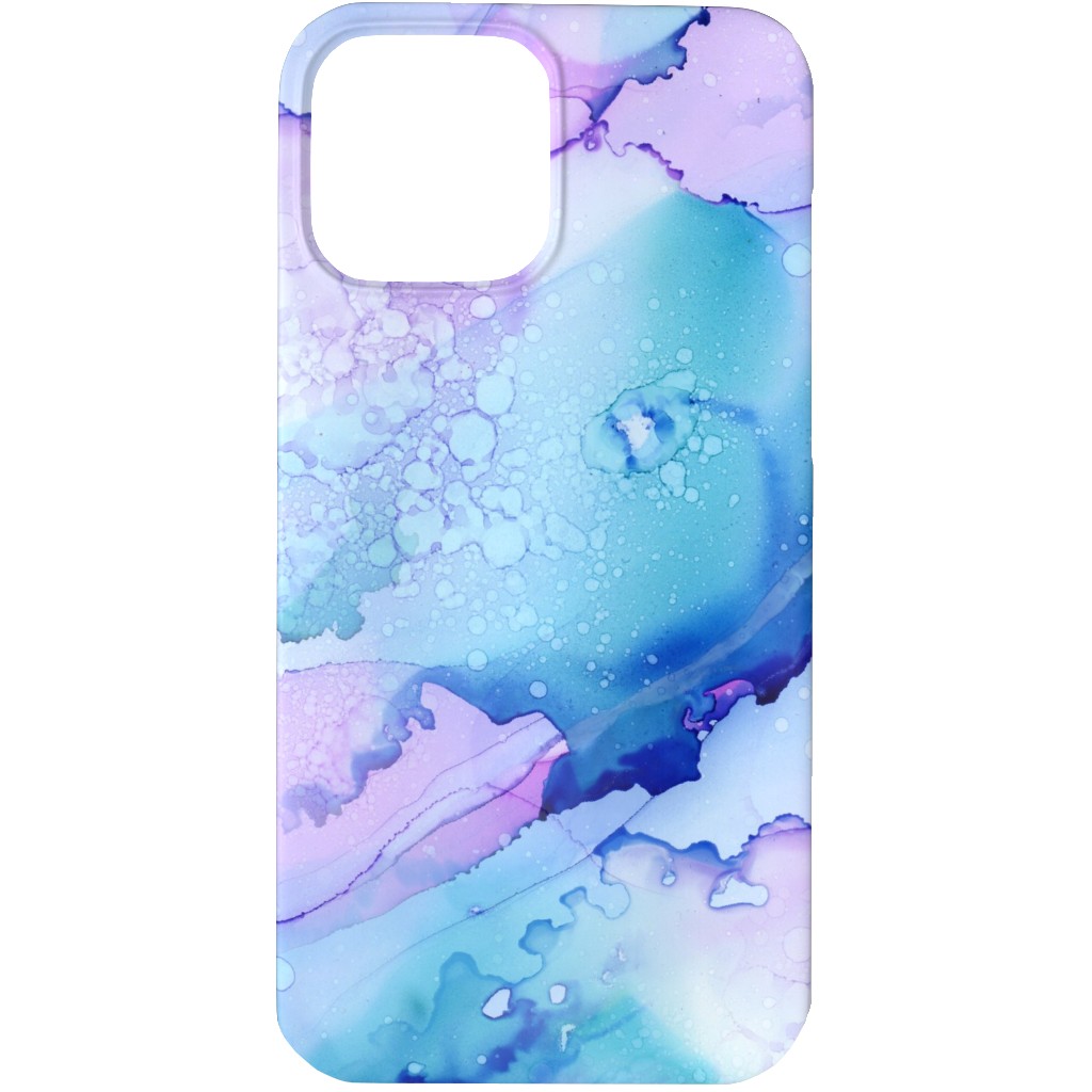 Watercolor Waves - Blue and Purple Phone Case, Slim Case, Matte, iPhone 13 Pro Max, Blue