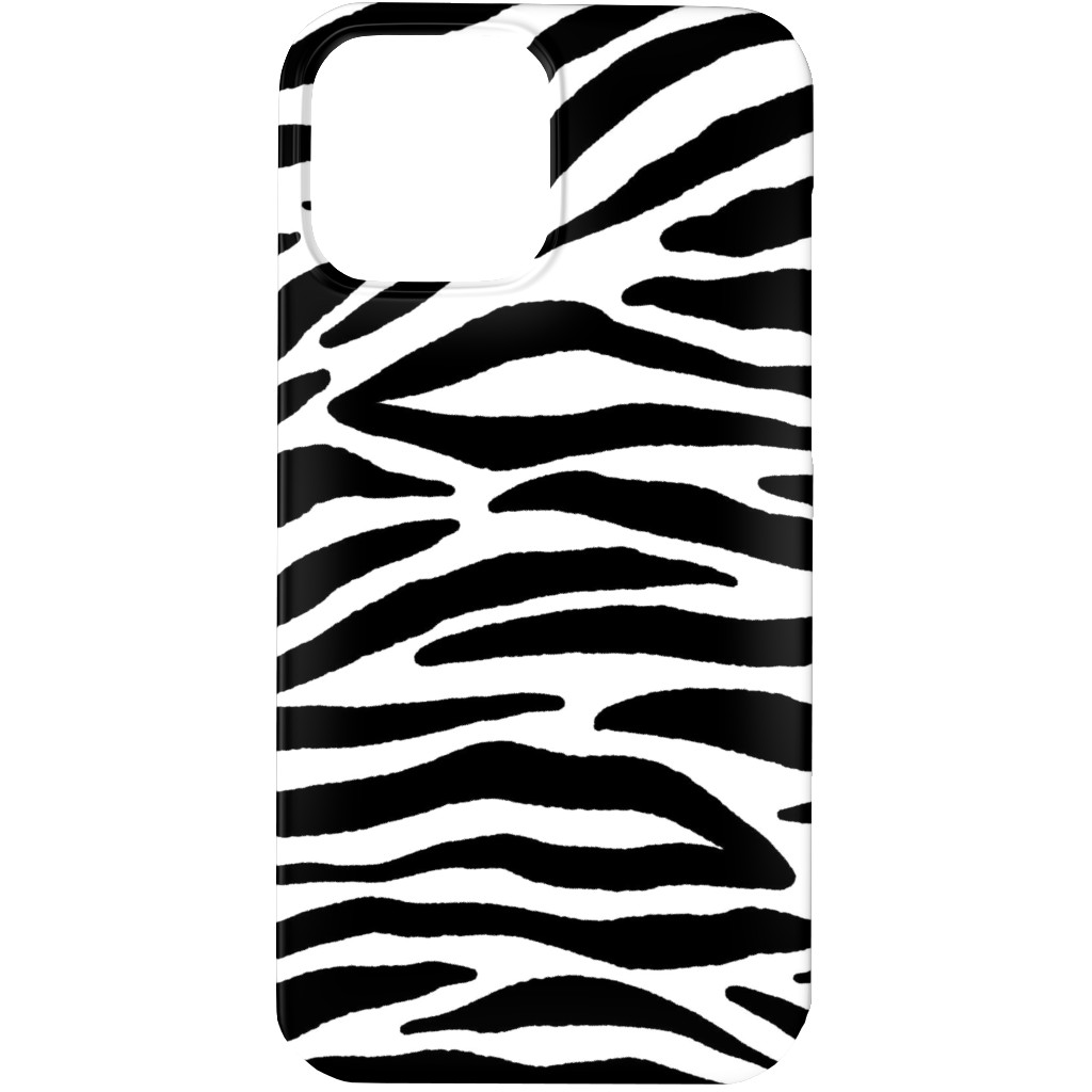 Zebra Print - Black and White Phone Case, Slim Case, Matte, iPhone 13 Pro Max, Black, Black