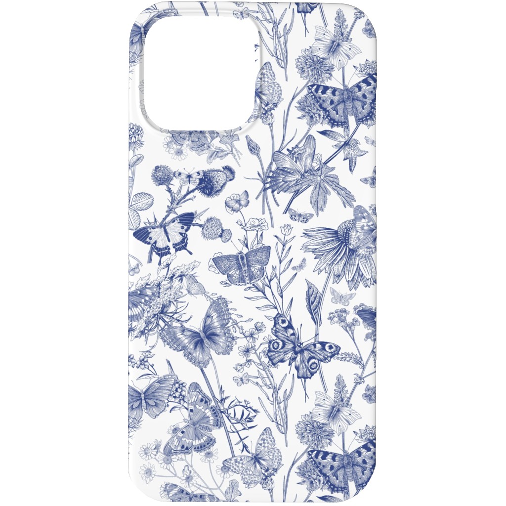 Butterflies and Wild Flowers Phone Case, Silicone Liner Case, Matte, iPhone 13 Pro, Blue