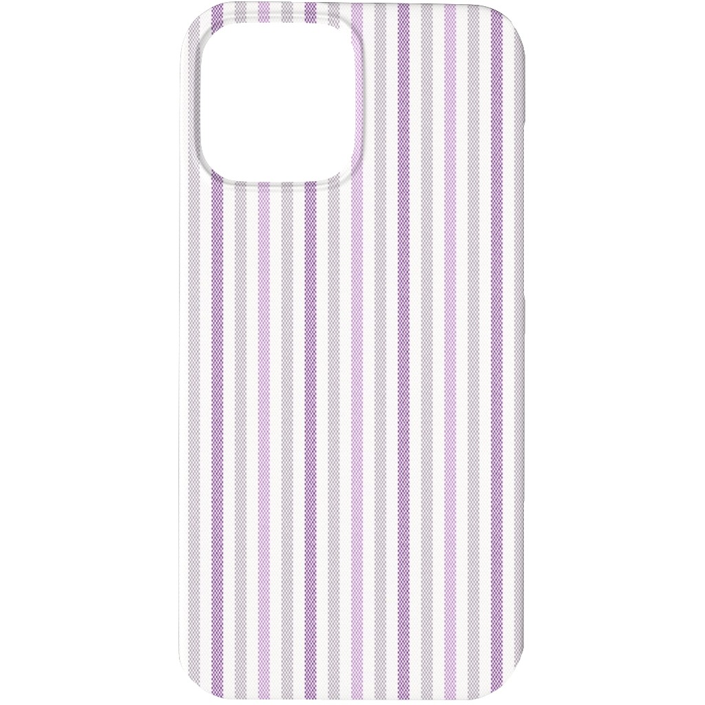 Tricolor French Ticking Stripe - Purple Phone Case, Silicone Liner Case, Matte, iPhone 13 Pro, Purple