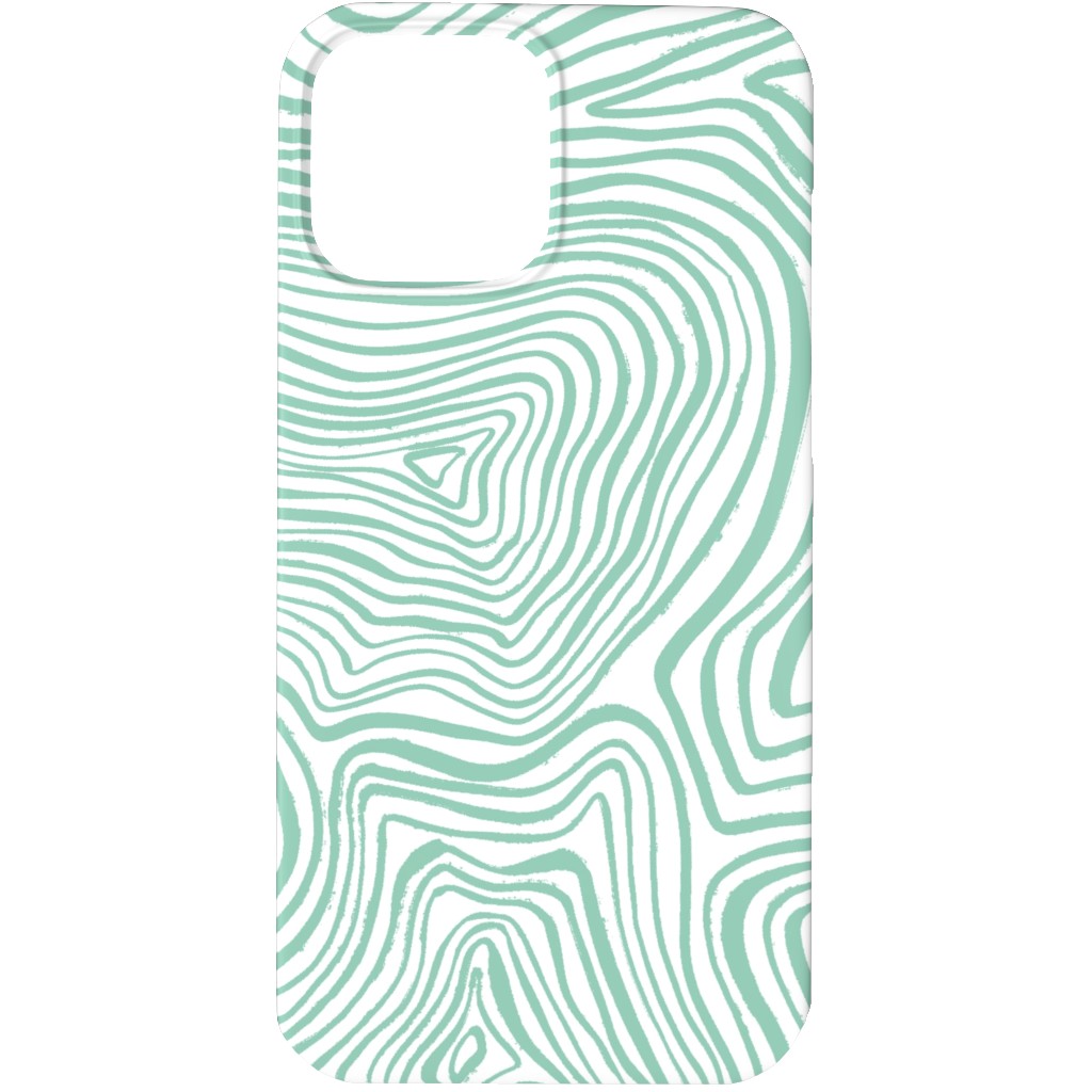 Abstract Wavy Lines - Green Phone Case, Silicone Liner Case, Matte, iPhone 13 Pro, Green