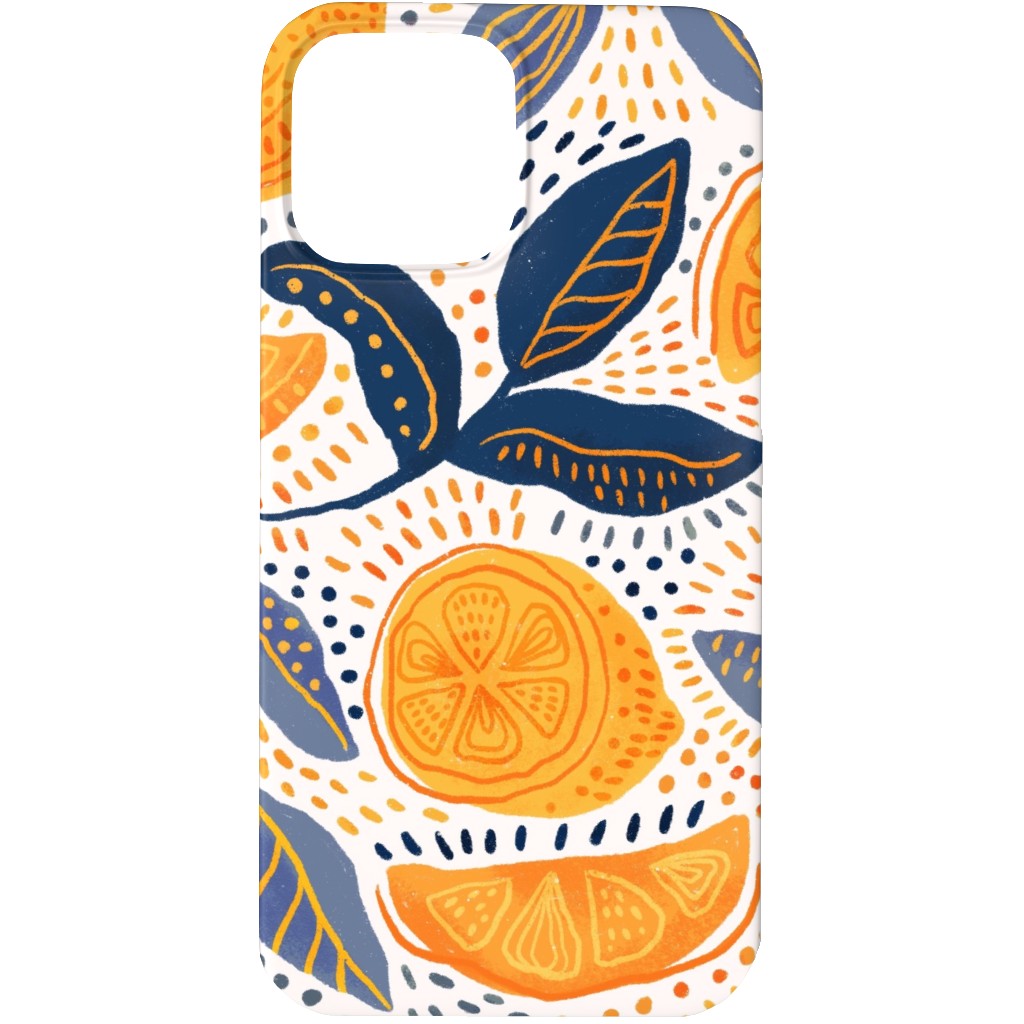 Give Me Those Lemons - Blue and Yellow Phone Case, Silicone Liner Case, Matte, iPhone 13 Pro, Yellow, Classic Yellow