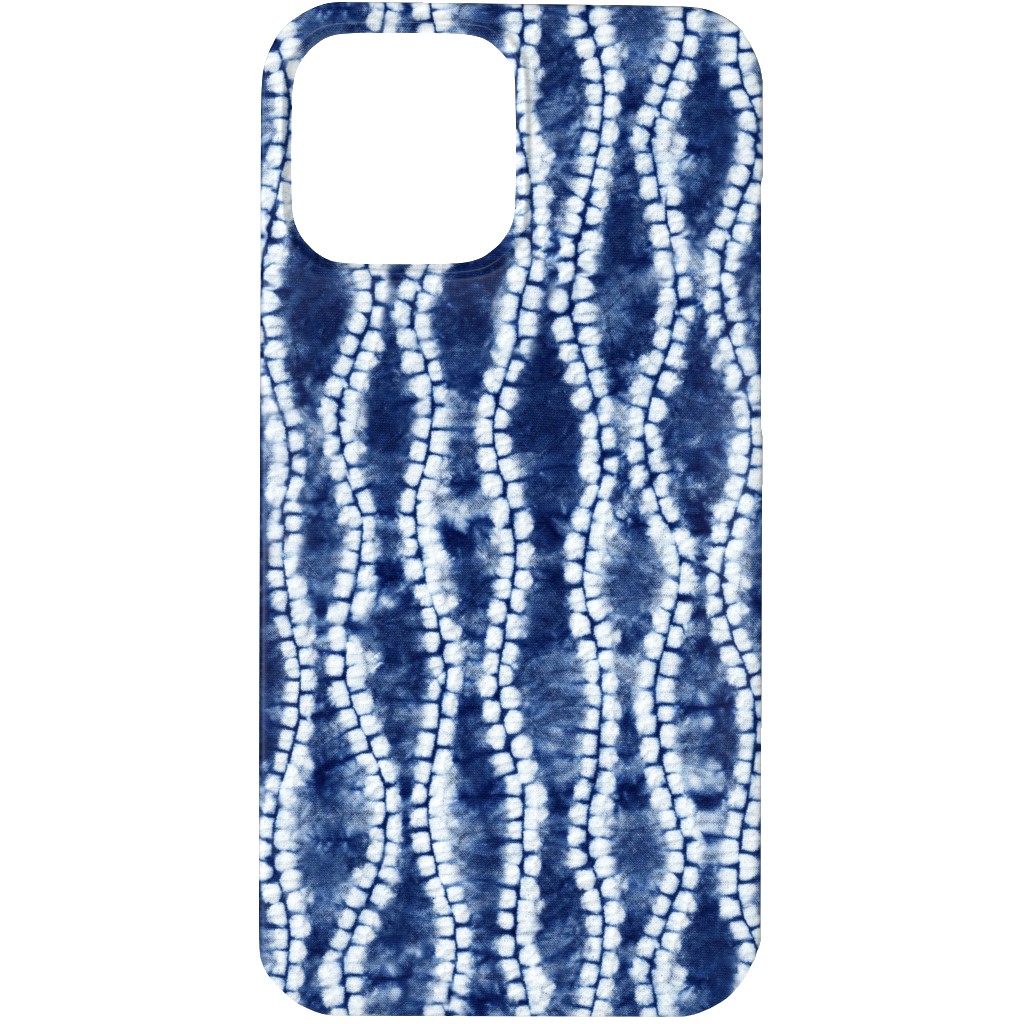 Shibori Ripples - Blue Phone Case, Silicone Liner Case, Matte, iPhone 13 Pro, Blue, True Blue