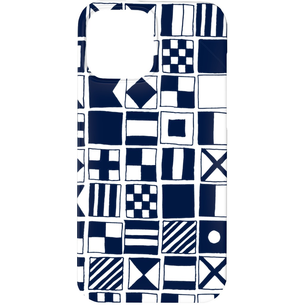 Sailing Flags - Navy Blue Phone Case, Silicone Liner Case, Matte, iPhone 13 Pro, Blue, True Blue