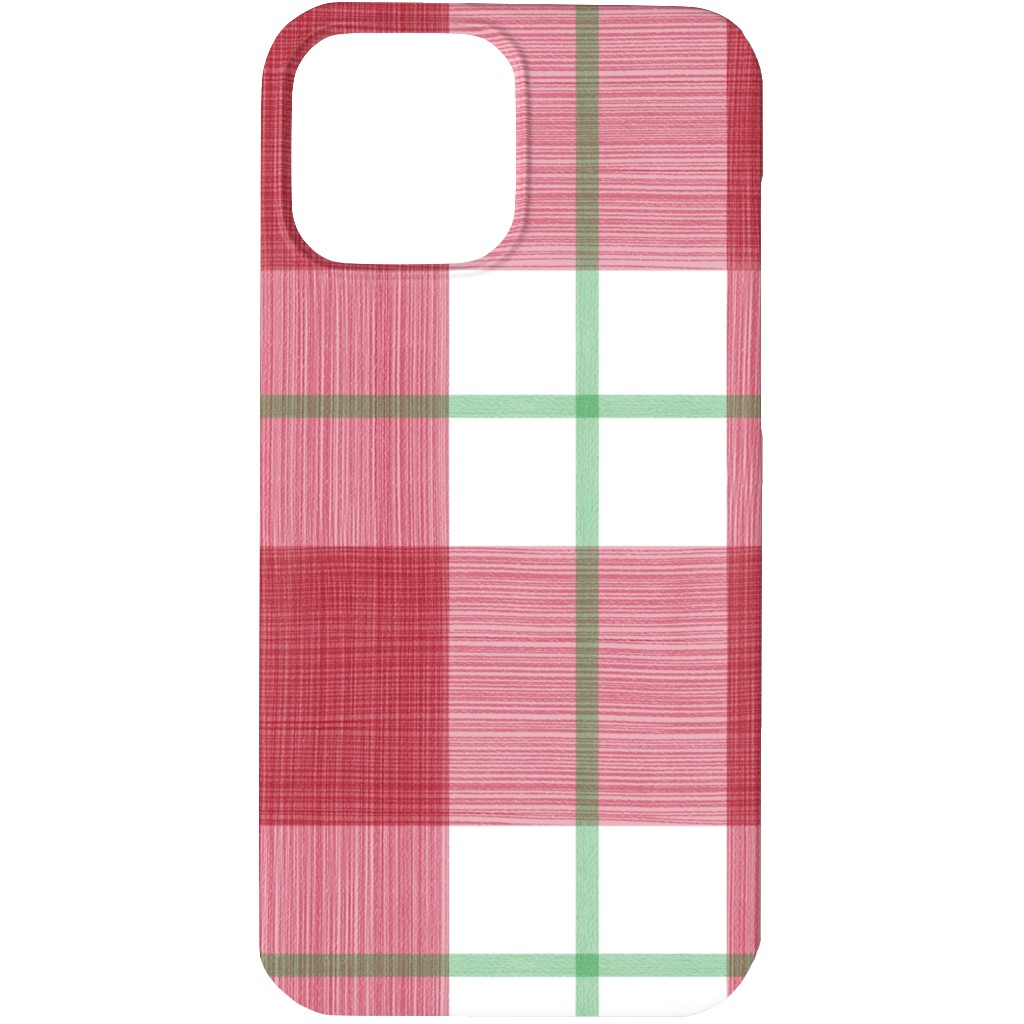 Double Plaid Phone Case, Silicone Liner Case, Matte, iPhone 13 Pro, Red
