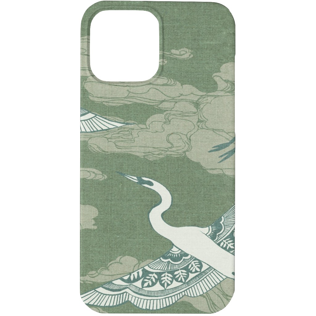 Egrets - Green Phone Case, Silicone Liner Case, Matte, iPhone 13 Pro, Green