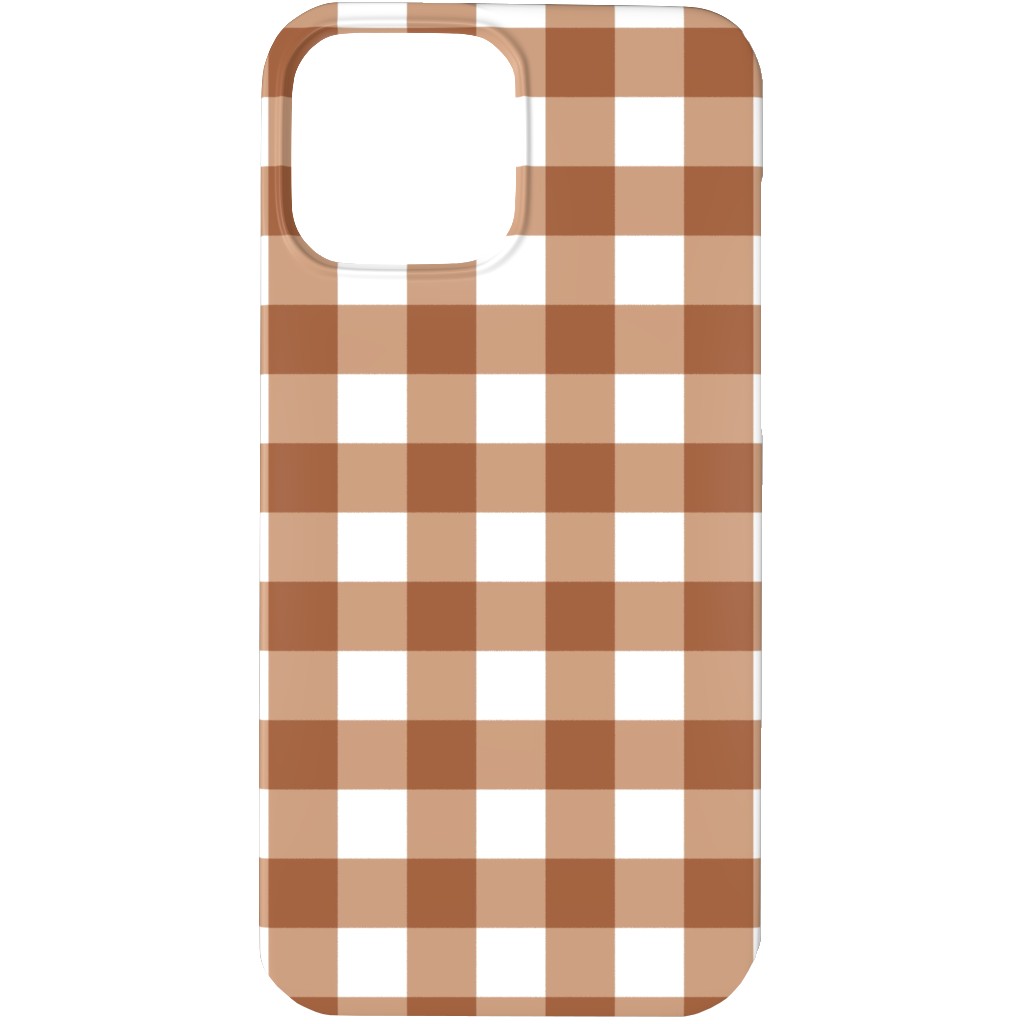 Gingham Plaid Check Phone Case, Silicone Liner Case, Matte, iPhone 13 Pro, Brown