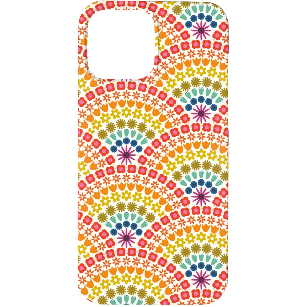 Rainbow Flower Scallops - Multi Phone Case, Slim Case, Matte, iPhone 13 Pro, Multicolor