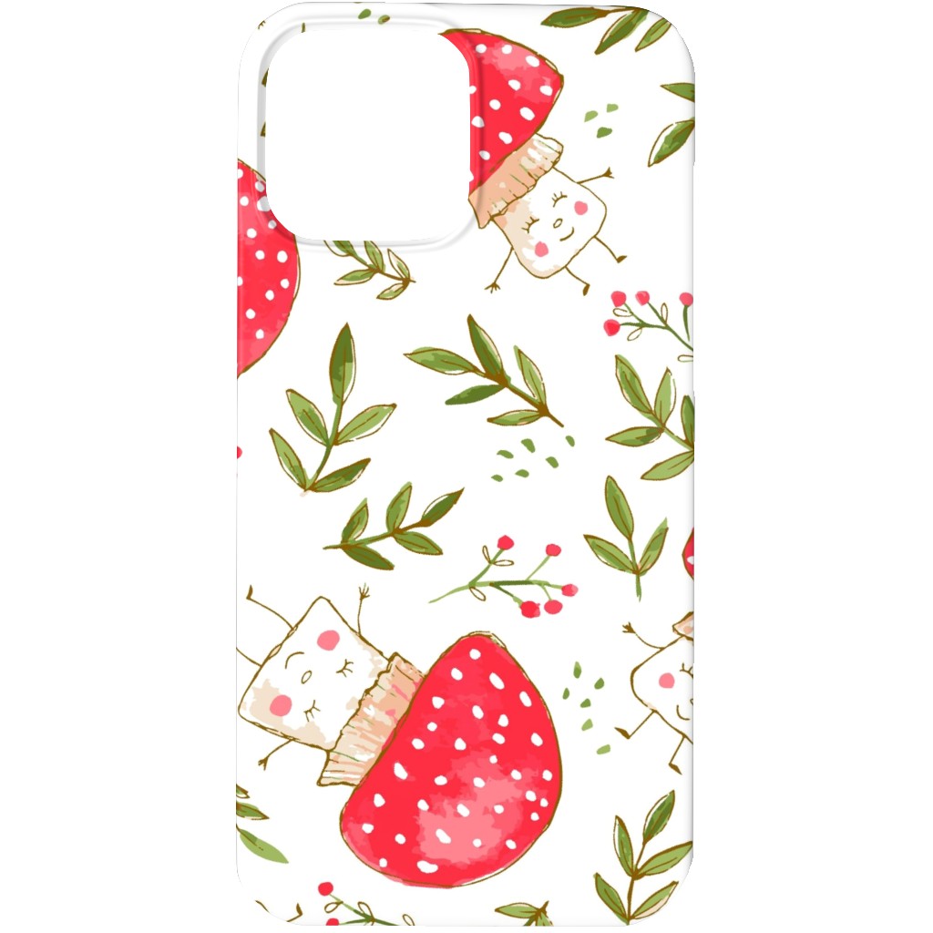 the Happiest Little Mushrooms - Red Phone Case, Slim Case, Matte, iPhone 13 Pro, Red