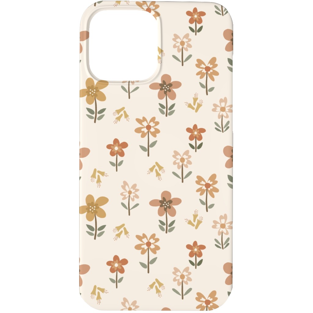 Retro Park Wildflowers Phone Case, Slim Case, Matte, iPhone 13 Pro, Beige