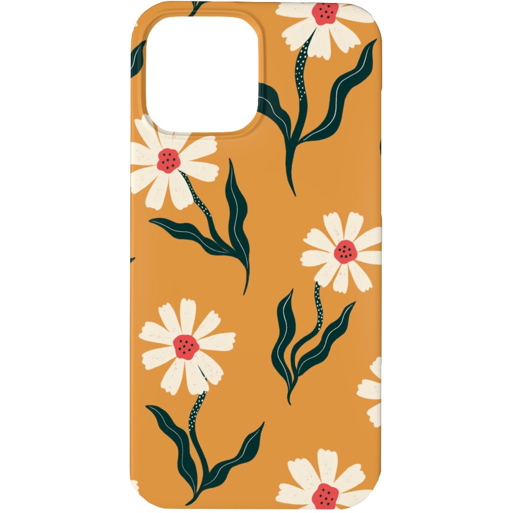 Flower Power - Orange Phone Case, Slim Case, Matte, iPhone 13 Pro, Yellow