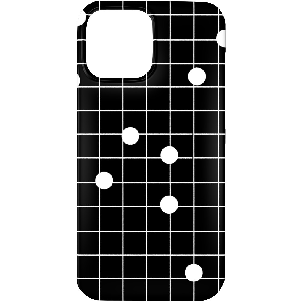 Dot Line - Black and White Phone Case, Slim Case, Matte, iPhone 13 Pro, Black