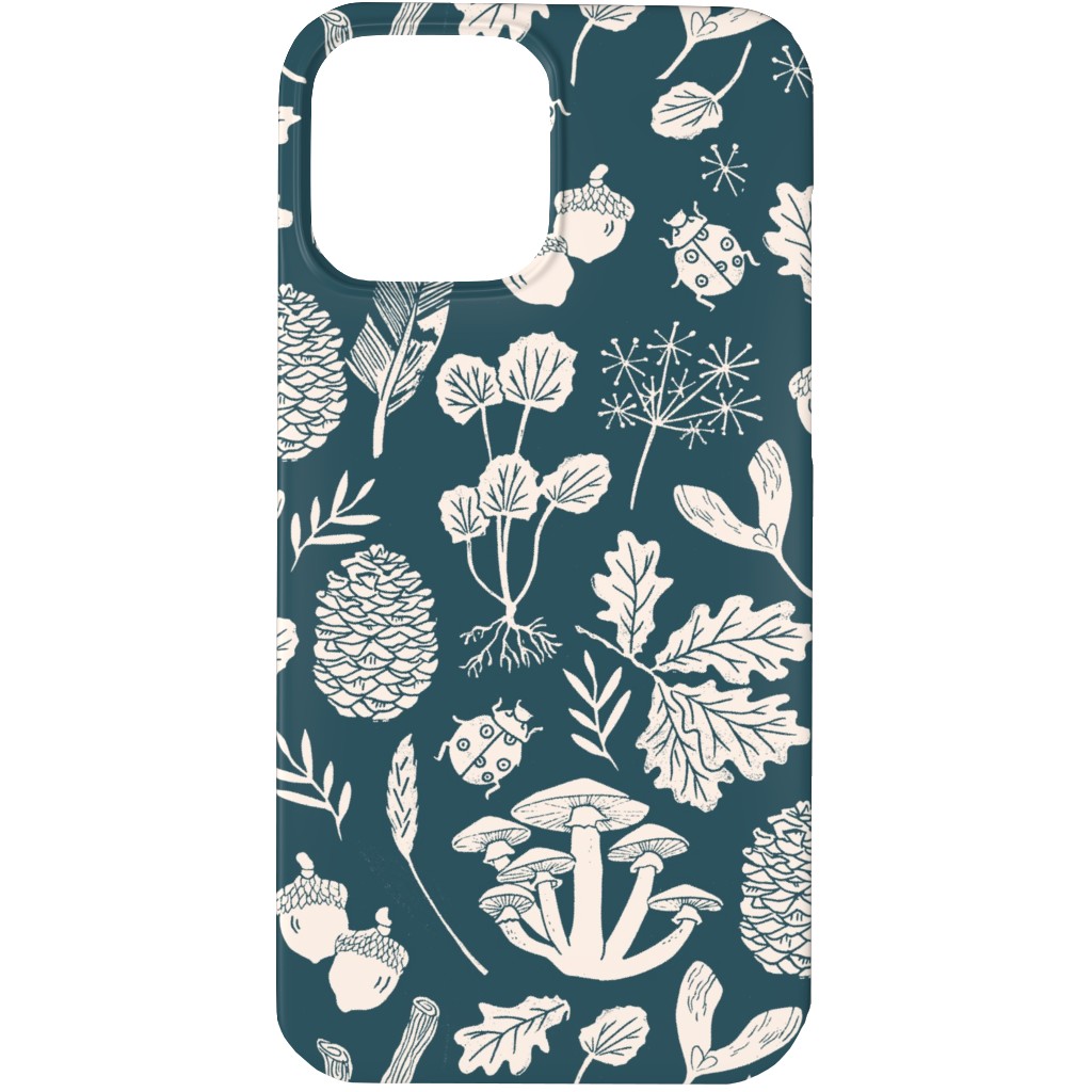 Nature Walk in Autumn - Blue and Cream Phone Case, Slim Case, Matte, iPhone 13 Pro, Blue, True Blue