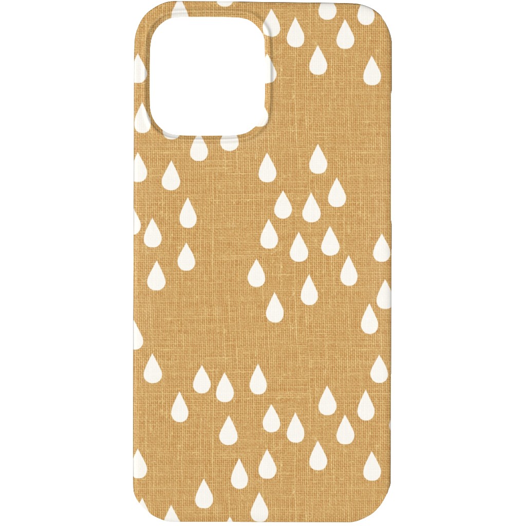 Scattered Rain Drops - Mustard Yellow Phone Case, Slim Case, Matte, iPhone 13 Pro, Yellow