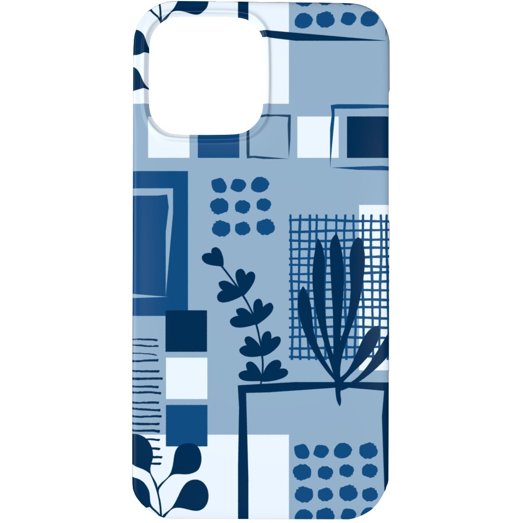 Squared Sea - Blue Phone Case, Slim Case, Matte, iPhone 13 Pro, Blue