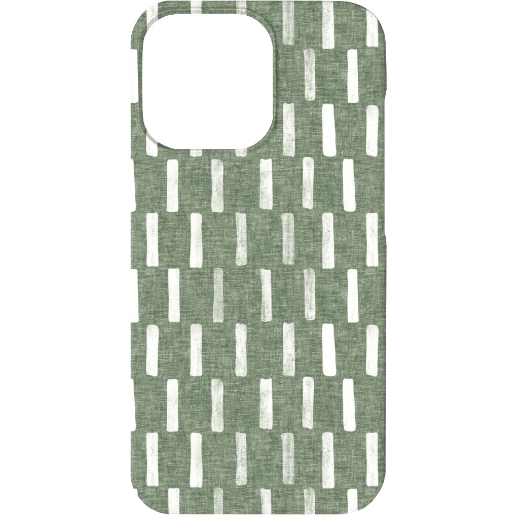 Block Print Dash - Sage Phone Case, Silicone Liner Case, Matte, iPhone 13, Green