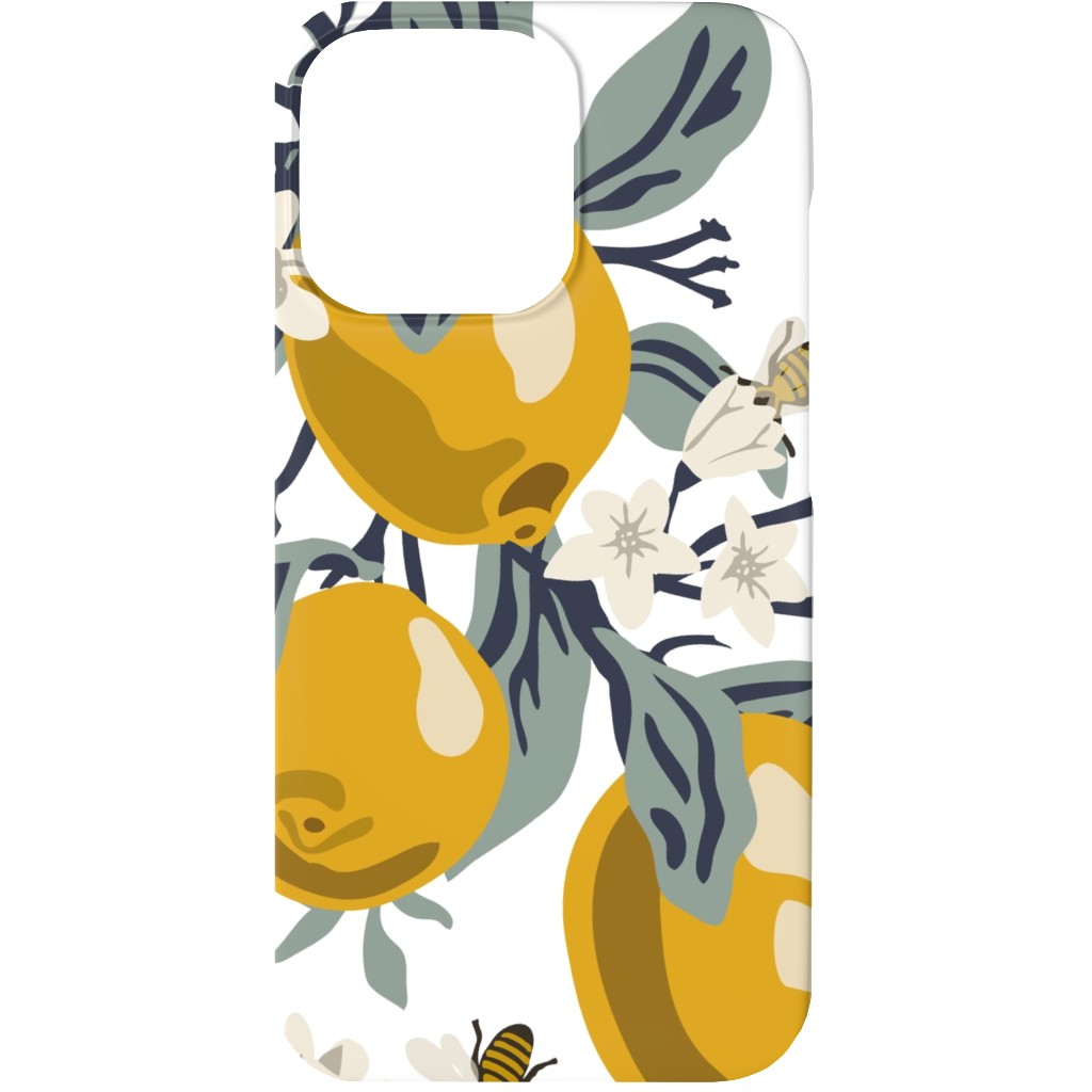 Bees & Lemons Phone Case, Silicone Liner Case, Matte, iPhone 13, Yellow