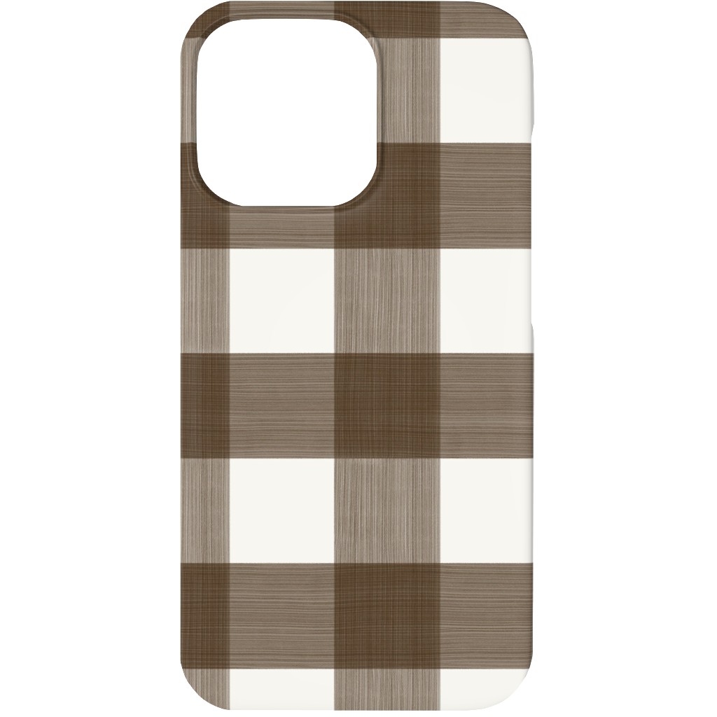 Cross Hatch Plaid Phone Case, Silicone Liner Case, Matte, iPhone 13, Brown, Granite