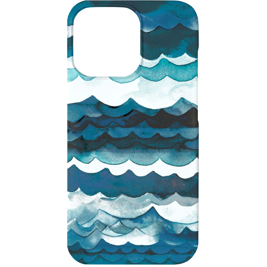 Sea Waves - Aqua Phone Case, Silicone Liner Case, Matte, iPhone 13, Blue