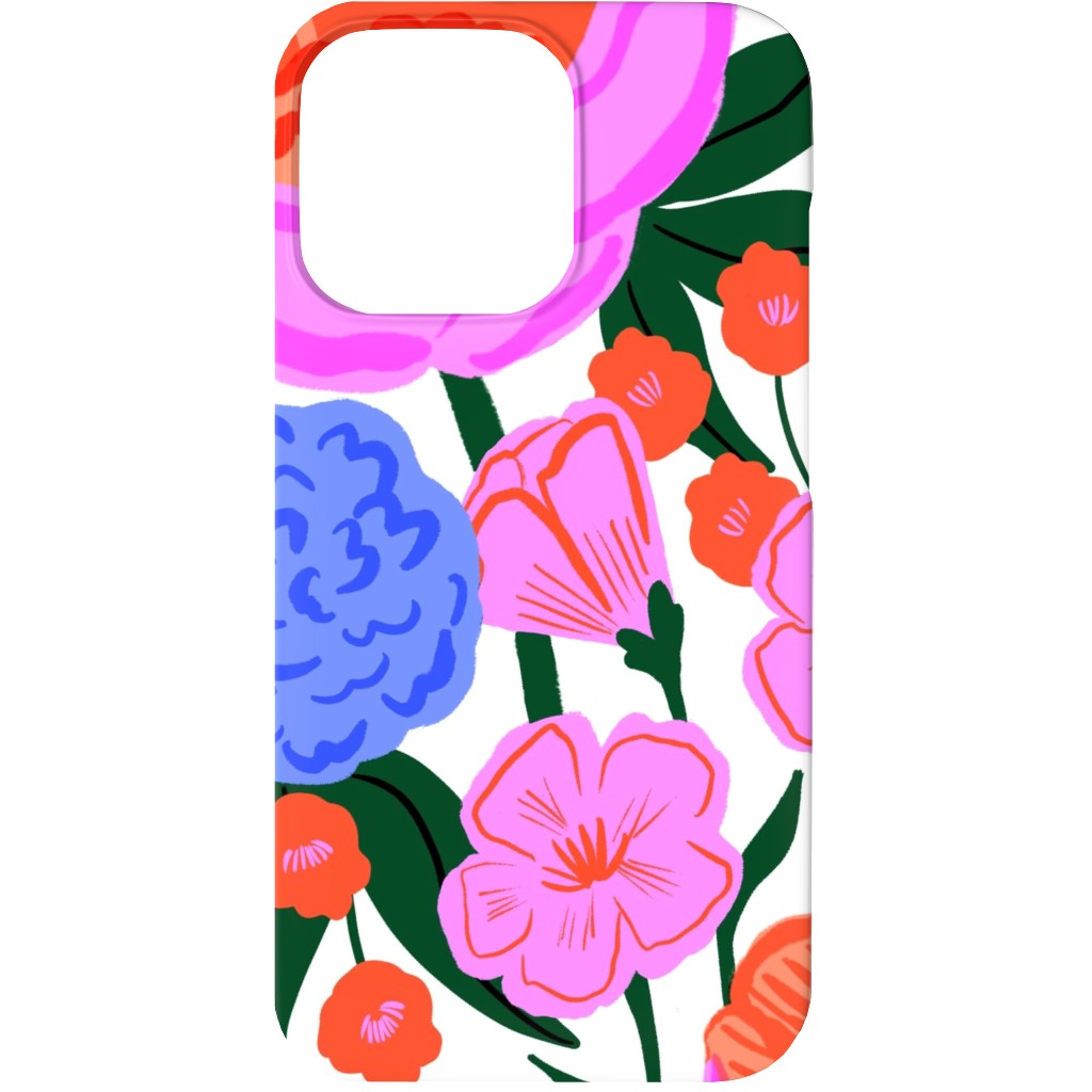 Garden Floral - Brights Phone Case, Silicone Liner Case, Matte, iPhone 13, Multicolor