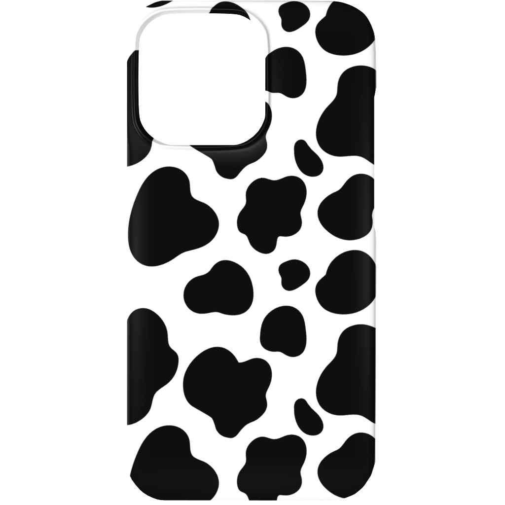 Cow Spots Pattern - Black on White Phone Case, Silicone Liner Case, Matte, iPhone 13, Black