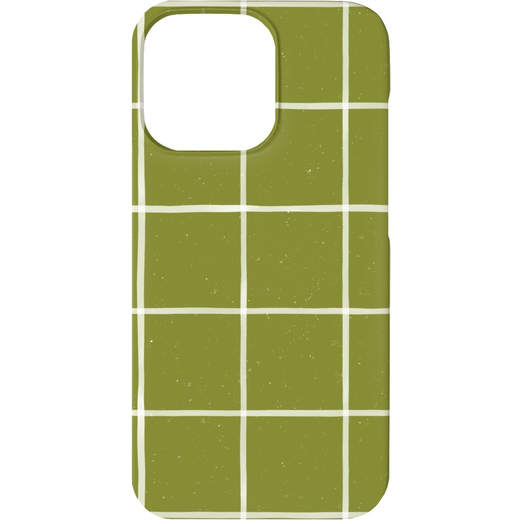 Watercolor Windowpane - Green Phone Case, Silicone Liner Case, Matte, iPhone 13, Green