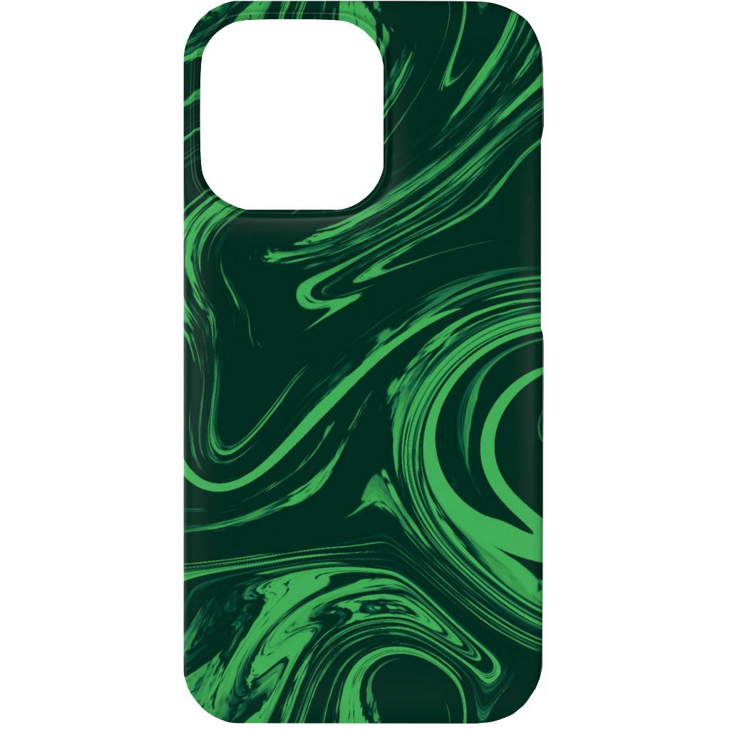 Marbled Paper - Deep Emerald Phone Case, Silicone Liner Case, Matte, iPhone 13, Green, Classic Green