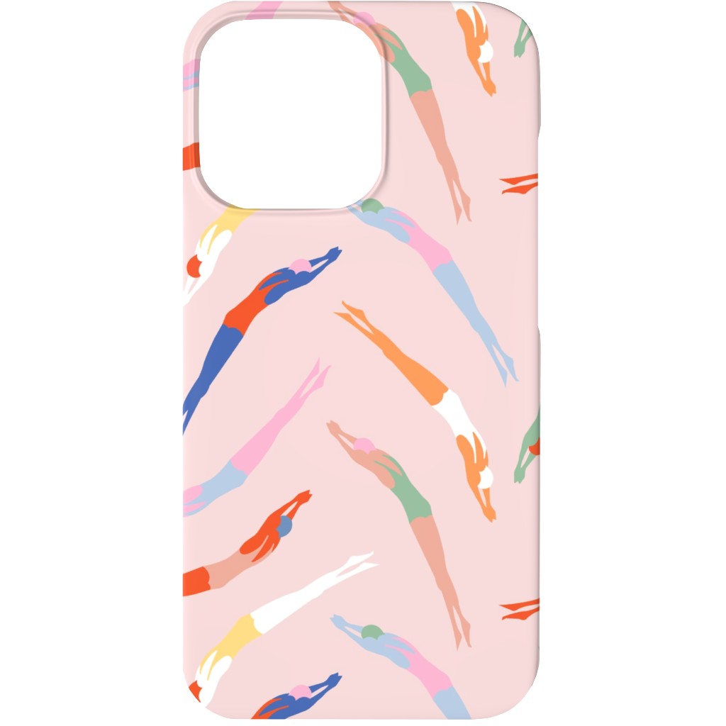 Art Deco Divers - Pink Phone Case, Silicone Liner Case, Matte, iPhone 13, Pink
