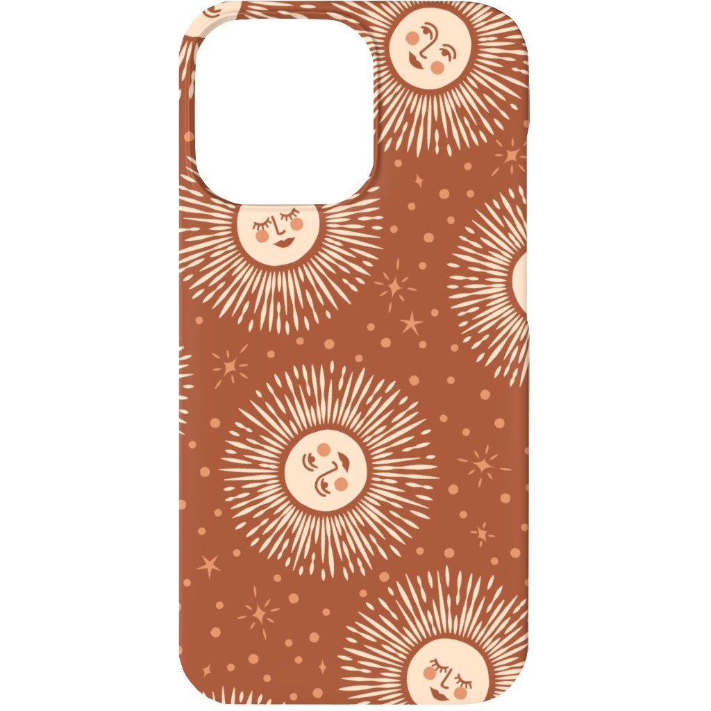 Golden Sun - Multidirectional - Rust Brown Phone Case, Silicone Liner Case, Matte, iPhone 13, Orange