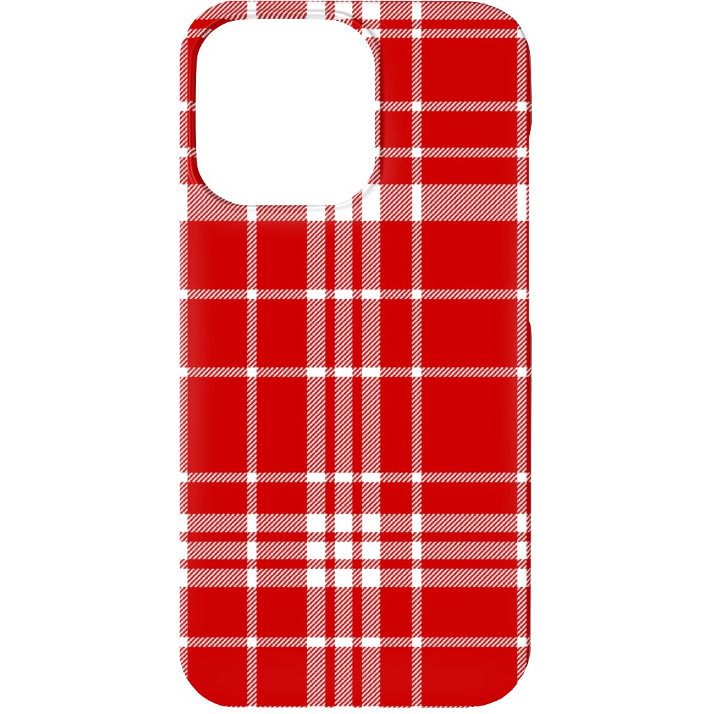 Tartan Check Phone Case, Silicone Liner Case, Matte, iPhone 13, Red, Red