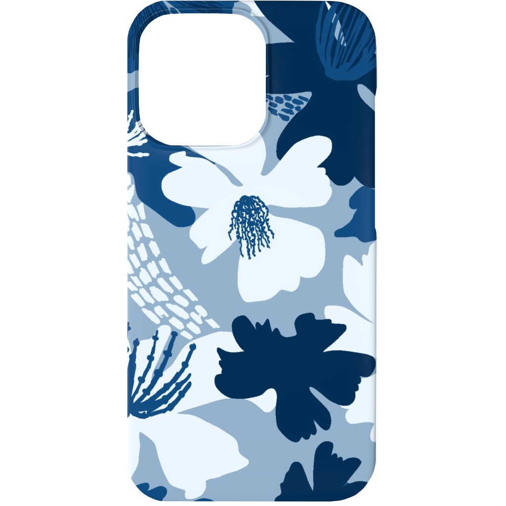 Barely Blue Floral Phone Case, Silicone Liner Case, Matte, iPhone 13, Blue