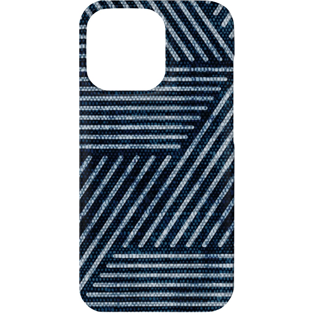 Cadence Triangles - Denim Phone Case, Silicone Liner Case, Matte, iPhone 13, Blue