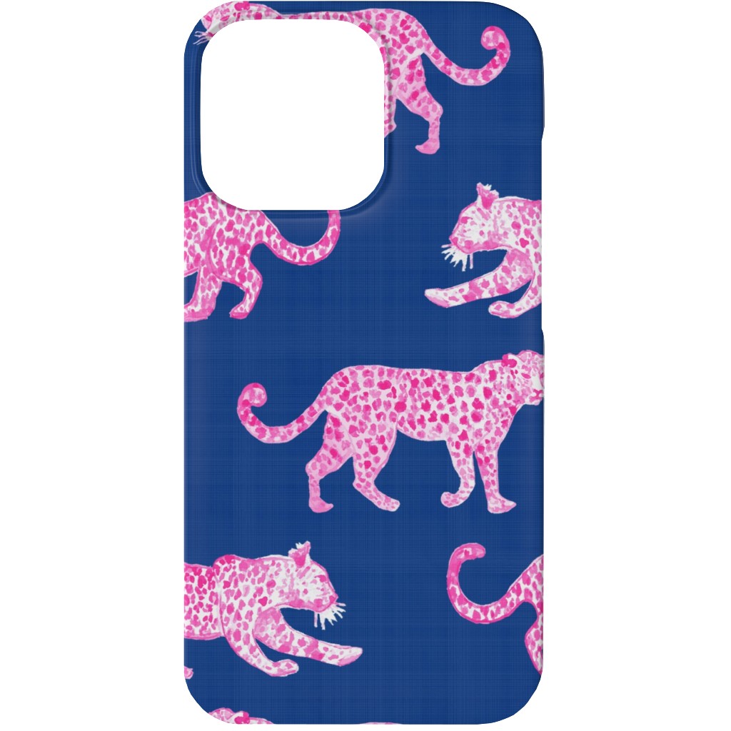 Leopard Parade Phone Case, Silicone Liner Case, Matte, iPhone 13, Blue