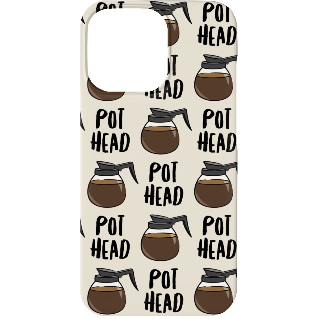Coffee Pots - Beige Phone Case, Slim Case, Matte, iPhone 13, Brown, Brown
