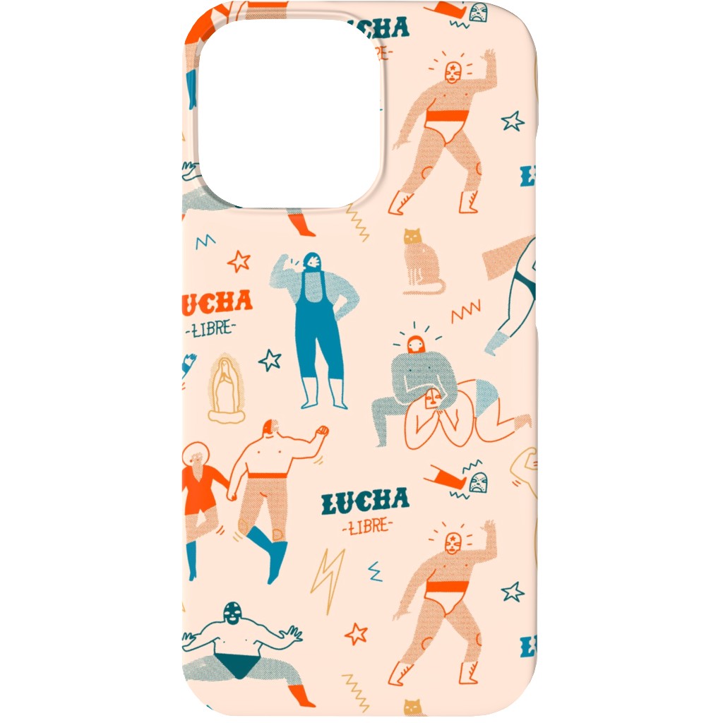 Mexican Lucha Libre - Beige Phone Case, Slim Case, Matte, iPhone 13, Beige