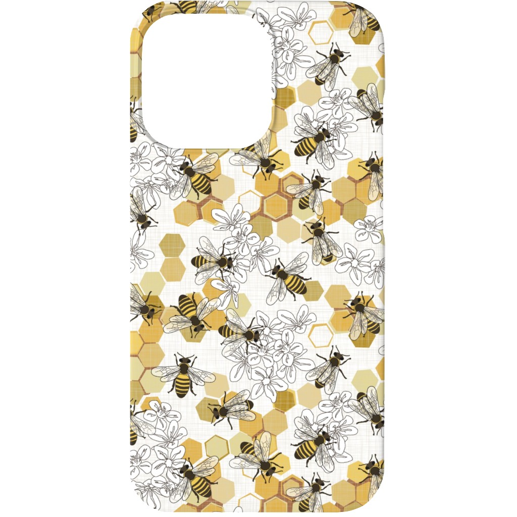 Save the Honey Bees - Yellow Phone Case, Slim Case, Matte, iPhone 13, Yellow