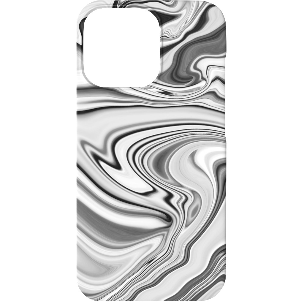 Love Spell Marble - Black and White Phone Case, Slim Case, Matte, iPhone 13, Gray