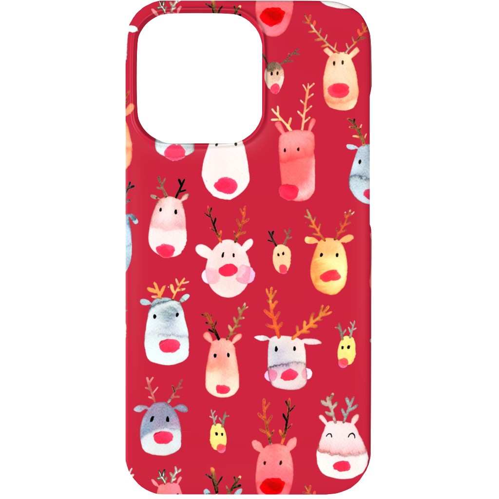 Rudolph Reindeers Phone Case, Slim Case, Matte, iPhone 13, Red