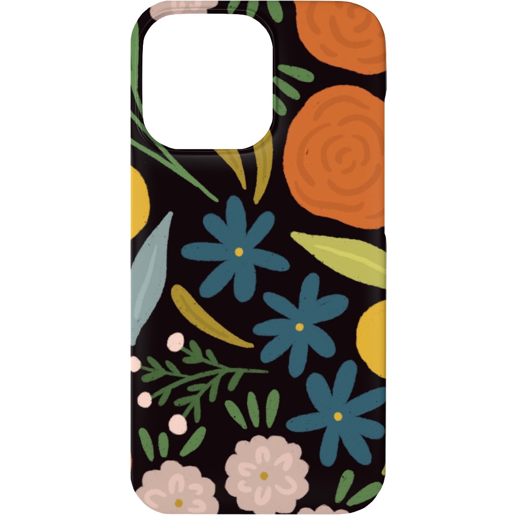 Sofia Floral - Dark Phone Case, Slim Case, Matte, iPhone 13, Multicolor