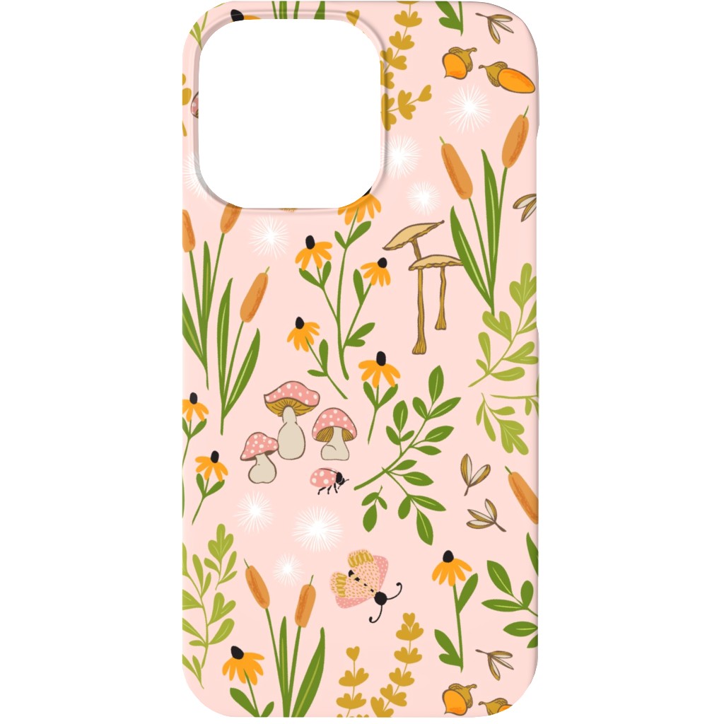 Autumn Meadow Phone Case, Slim Case, Matte, iPhone 13, Pink, Bright Pink