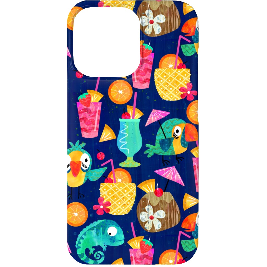 Chillaxin - Multi on Blue Phone Case, Slim Case, Matte, iPhone 13, Multicolor