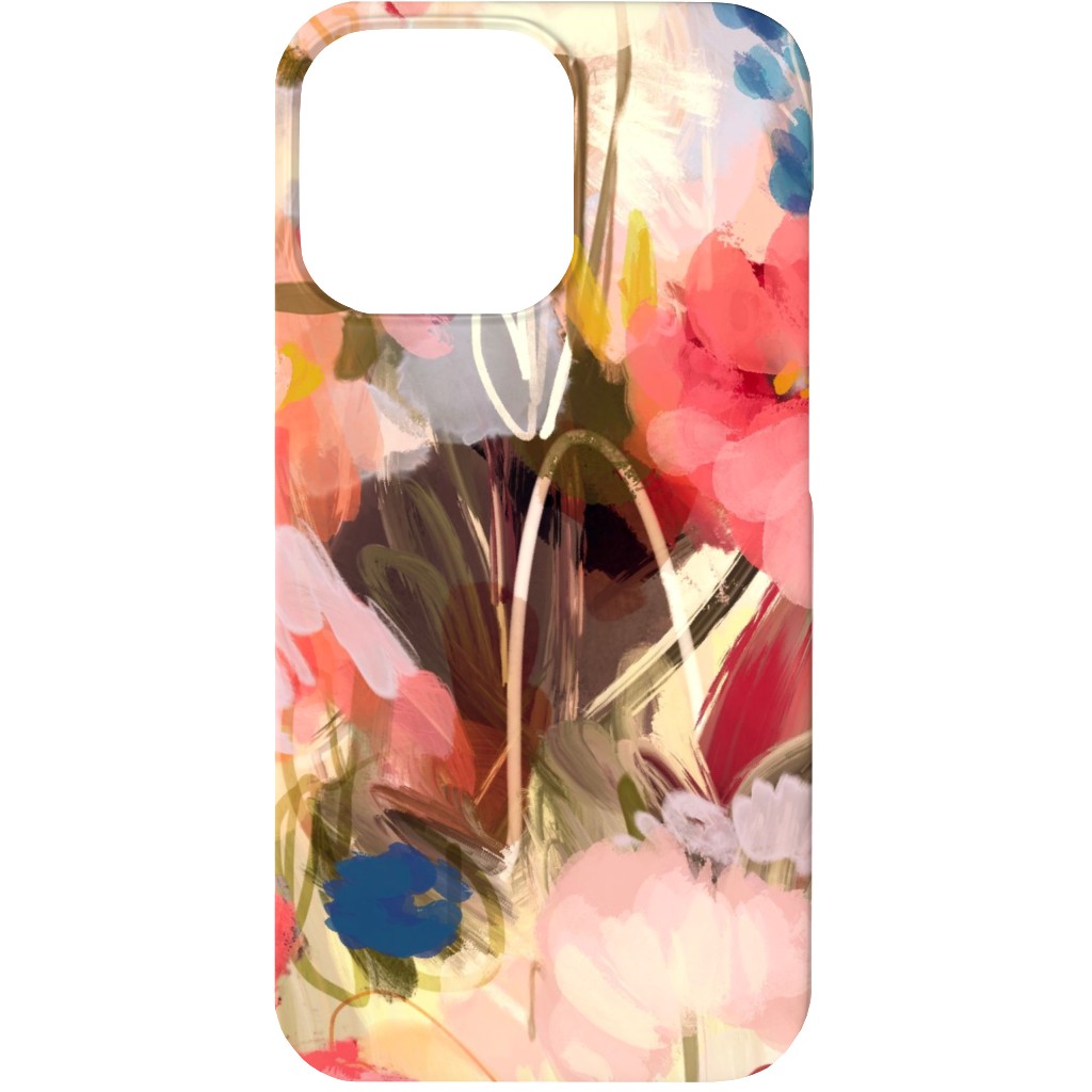 Painterly Abstract Floral Phone Case, Slim Case, Matte, iPhone 13, Pink
