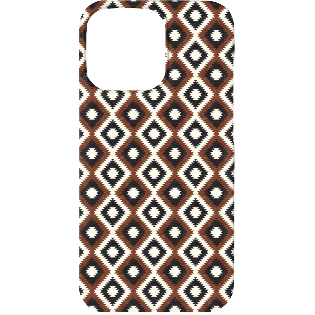 Aztec Phone Case, Slim Case, Matte, iPhone 13, Brown