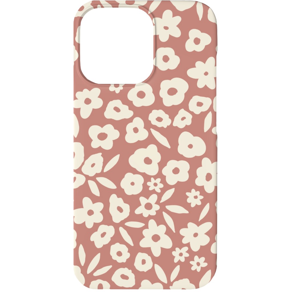 Flower Field on Cameo Rose Phone Case, Slim Case, Matte, iPhone 13, Pink