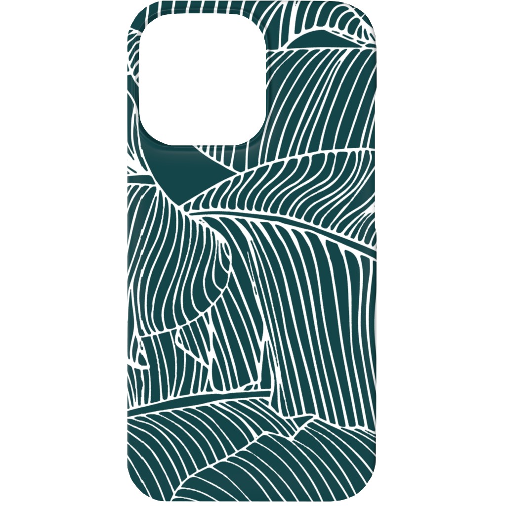 Banana Leaf - Teal Phone Case, Slim Case, Matte, iPhone 13, Green