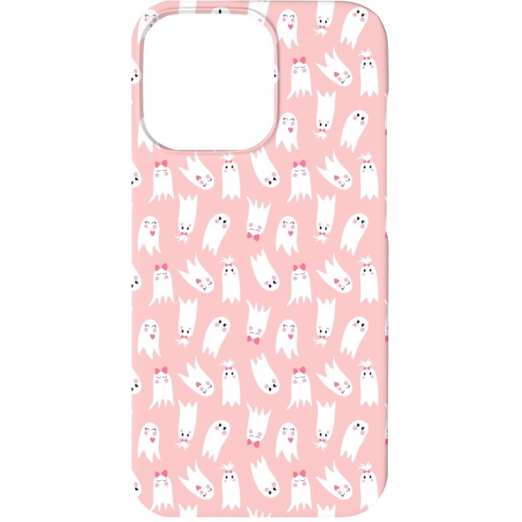 Sweet White Ghosts on Pink Phone Case, Slim Case, Matte, iPhone 13, Pink