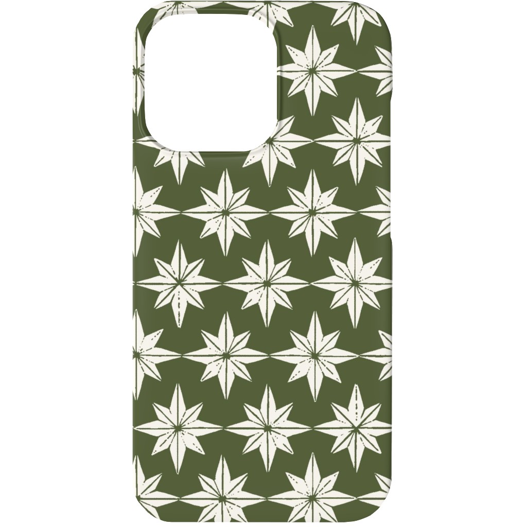 Christmas Star Tiles Phone Case, Slim Case, Matte, iPhone 13, Green