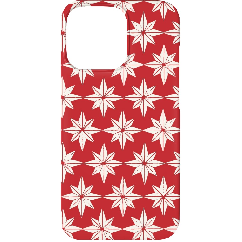 Christmas Star Tiles Phone Case, Slim Case, Matte, iPhone 13, Red, Cherry