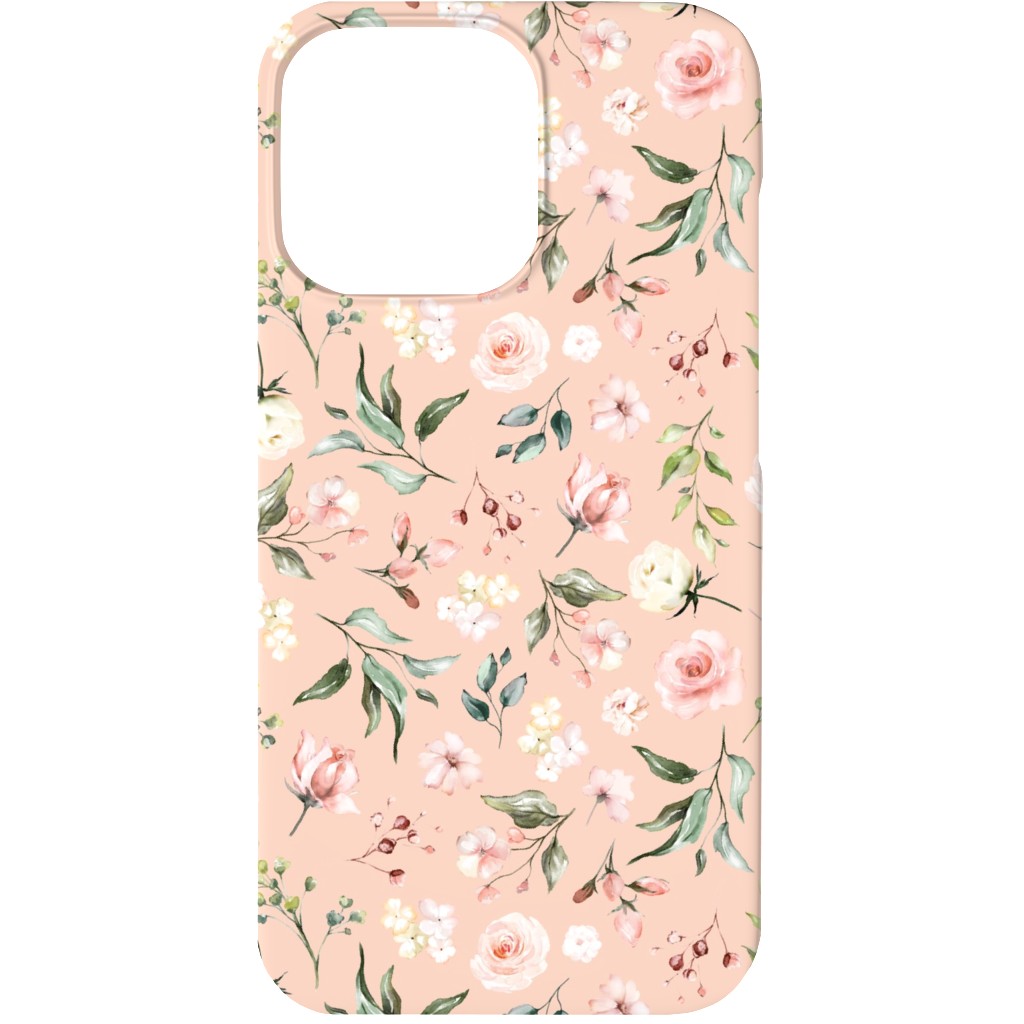 Celestial Rose Floral - Blush Phone Case, Slim Case, Matte, iPhone 13, Pink