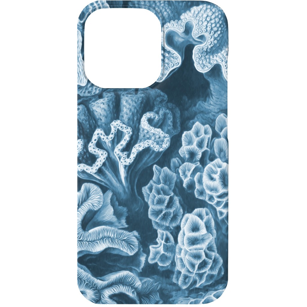 Coral All Over in Sea Blue Phone Case, Slim Case, Matte, iPhone 13, Blue